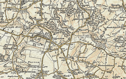 Old map of Widcombe Moor in 1898-1900
