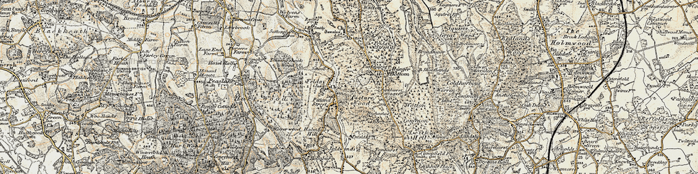 Old map of Holmbury St Mary in 1898-1909