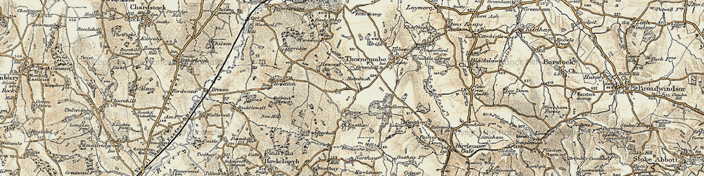 Old map of Holmbush in 1898-1899
