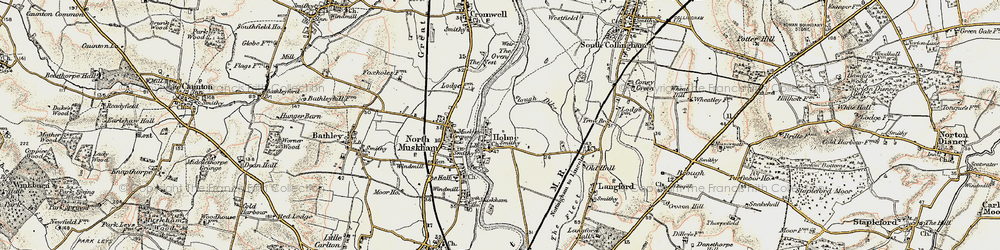 Old map of Holme in 1902-1903