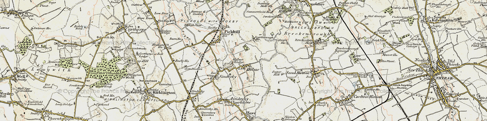 Old map of Holme in 1903-1904