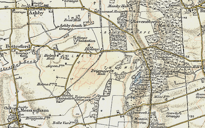 Old map of Holme in 1903-1908