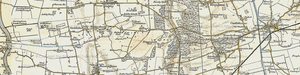 Old map of Holme in 1903-1908