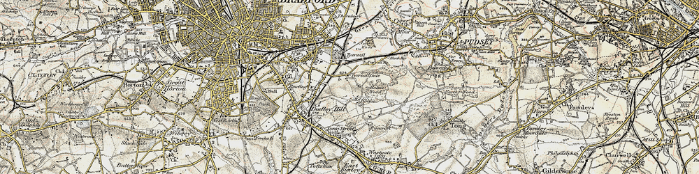 Old map of Tyersal Gate in 1903