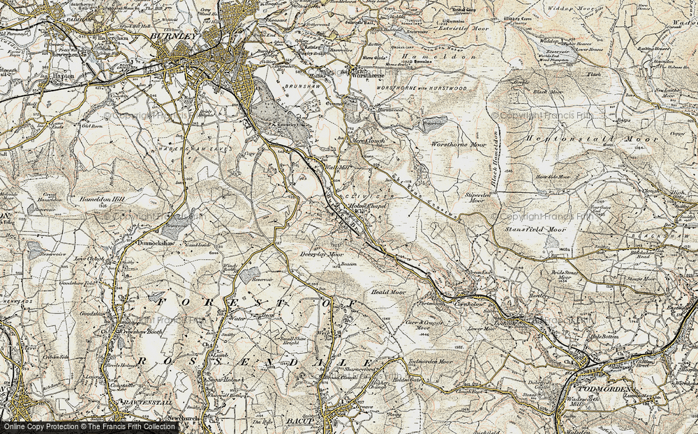 Old Map of Historic Map covering Limestone Trail in 1903