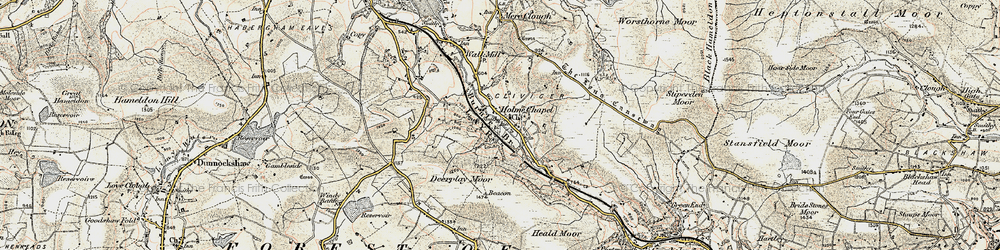 Old map of Limestone Trail in 1903