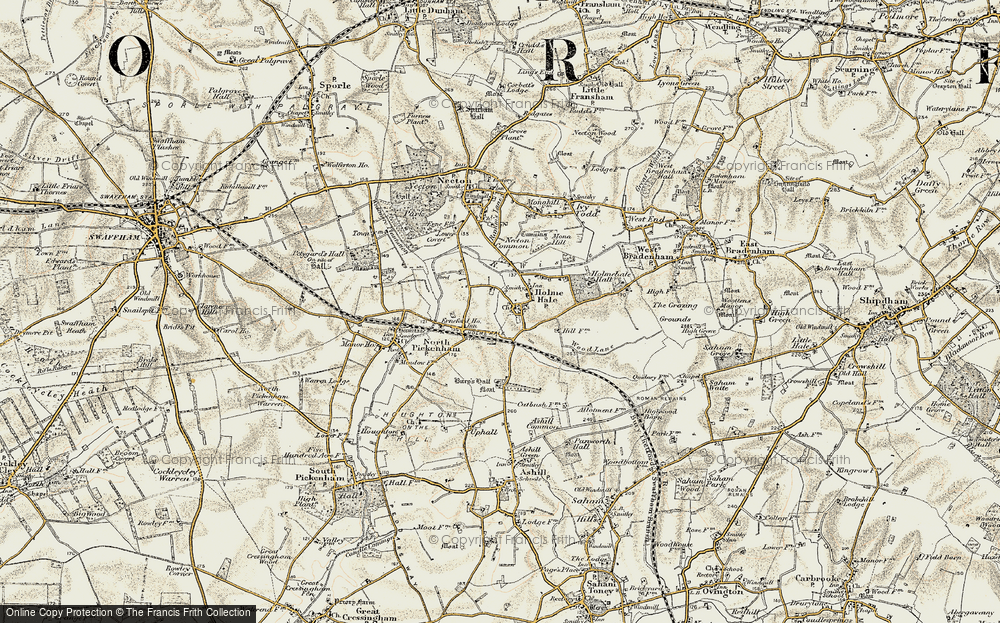 Old Map of Holme Hale, 1901-1902 in 1901-1902