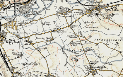 Old map of Holme Lane in 1902-1903