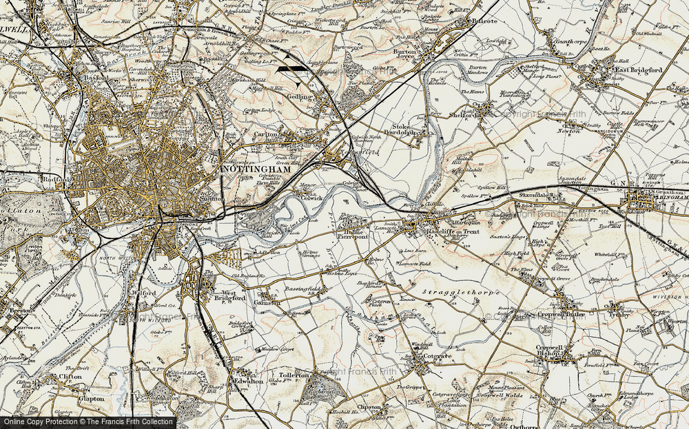 Old Map of Holme Pierrepont, 1902-1903 in 1902-1903