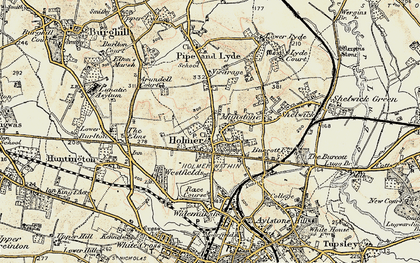 Old map of Holmer in 1900-1901