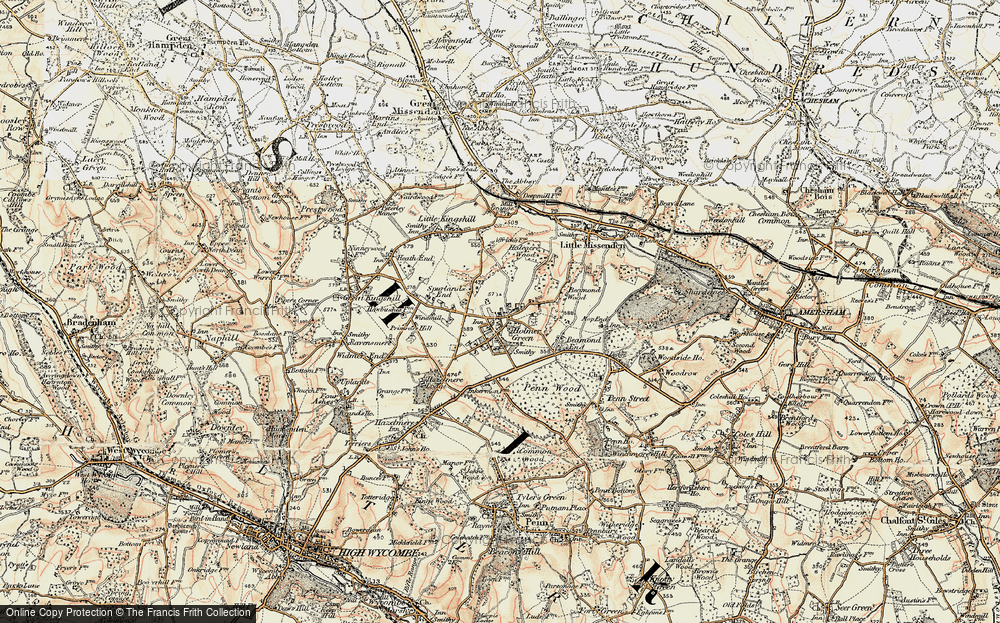 Old Map of Historic Map covering Beamond Wood in 1897-1898