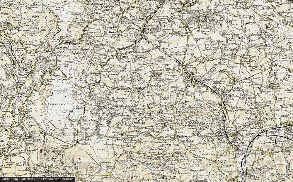 Old Map of Holmesfield, 1902-1903 in 1902-1903
