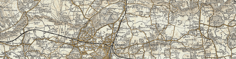 Old map of Holmethorpe in 1898-1909