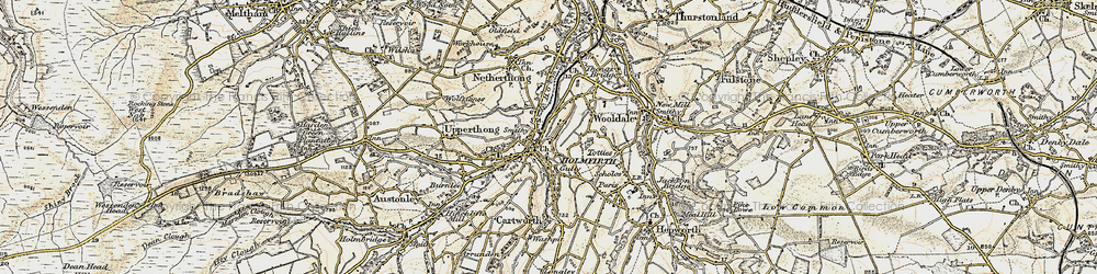 Old map of Holmfirth in 1903