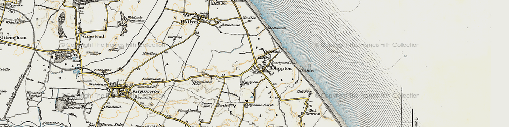 Old map of Holmpton in 1903-1908