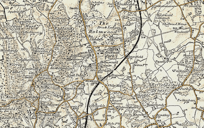 Old map of Anstie Grange in 1898-1909