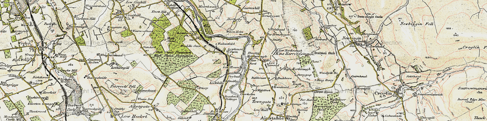 Old map of Holmwrangle in 1901-1904