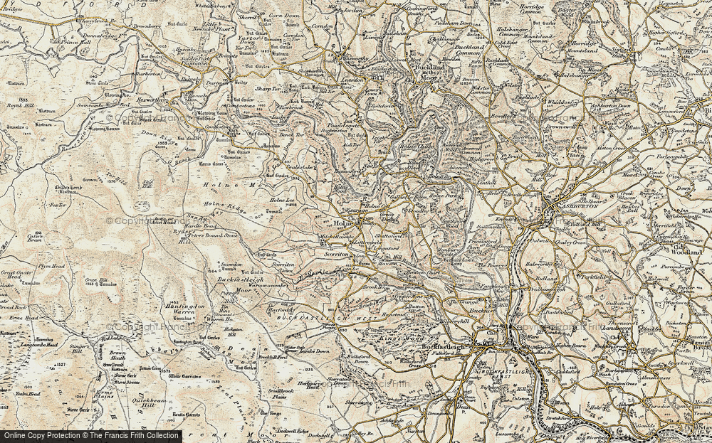 Old Map of Holne, 1899 in 1899