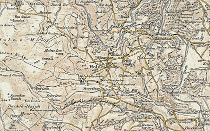 Old map of Holne in 1899