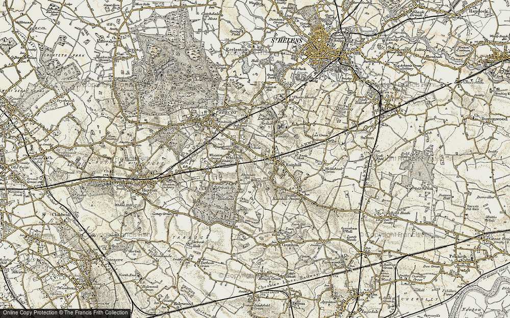 Old Map of Historic Map covering Bundell's Hill in 1902-1903