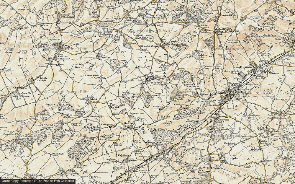 Old Map of Historic Map covering Bentworth Hall in 1897-1900
