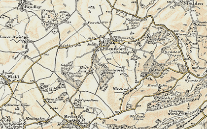 Old map of Holt End in 1897-1900