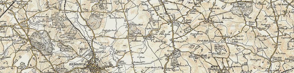 Old map of Holt End in 1901-1902