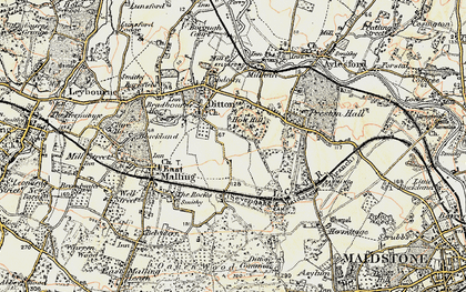 Old map of Holt Hill in 1897-1898