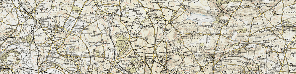 Old map of Adel Dam in 1903-1904
