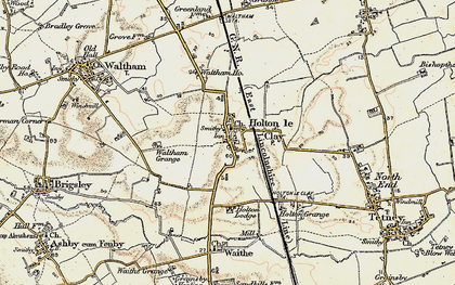 Old map of Holton le Clay in 1903-1908