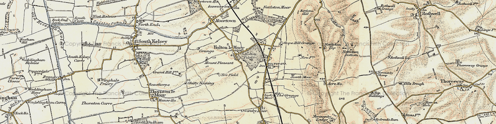Old map of Yewfield in 1903-1908