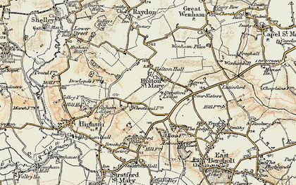 Old map of Holton St Mary in 1898-1901