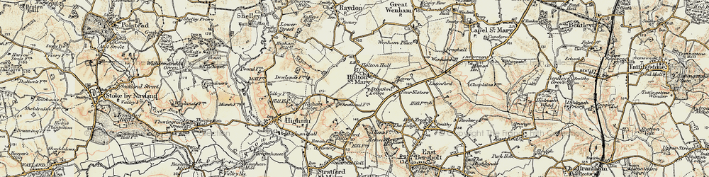 Old map of Holton St Mary in 1898-1901