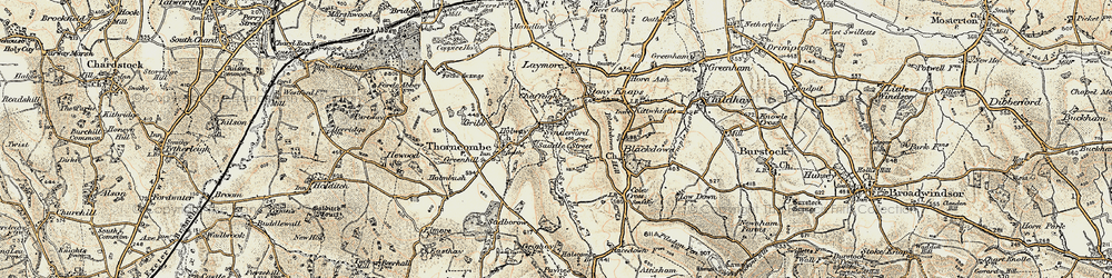 Old map of Holway in 1898-1899