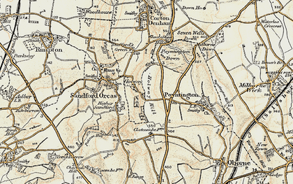 Old map of Holway in 1899