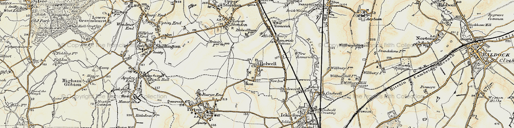 Old map of Holwell in 1898-1899