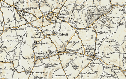 Old map of Holwell in 1899