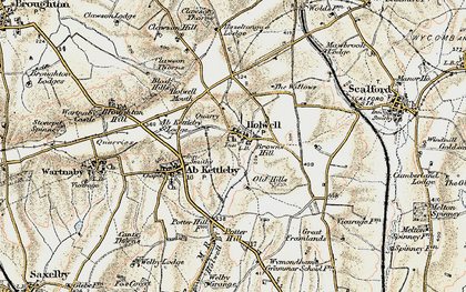 Old map of Holwell in 1901-1903