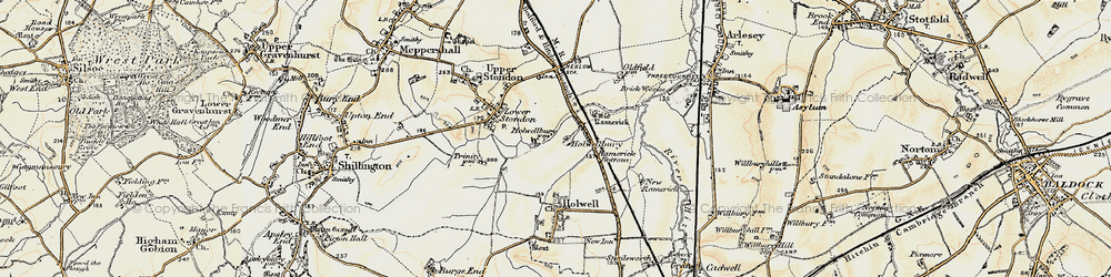 Old map of Holwellbury in 1898-1901