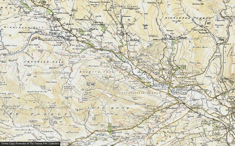 Old Map of Historic Map covering Bands, The in 1904