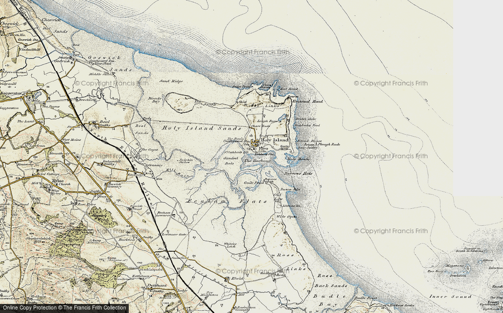 Old Map of Historic Map covering Burrows Hole in 1901-1903