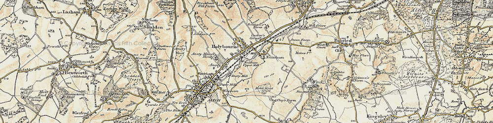 Old map of Holybourne in 1897-1909