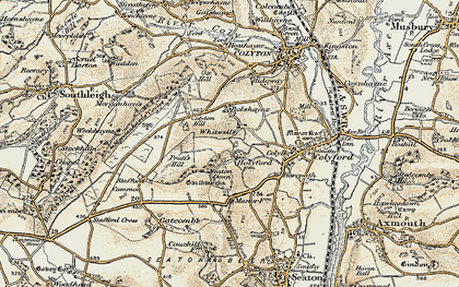 Old map of Colyton Hill in 1899