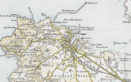 Old map of Holyhead in 1903-1910