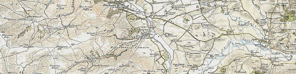 Old map of Holystone in 1901-1903