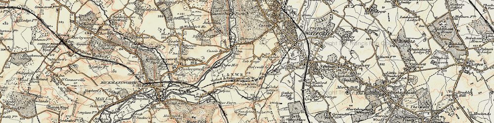 Old map of Holywell in 1897-1898