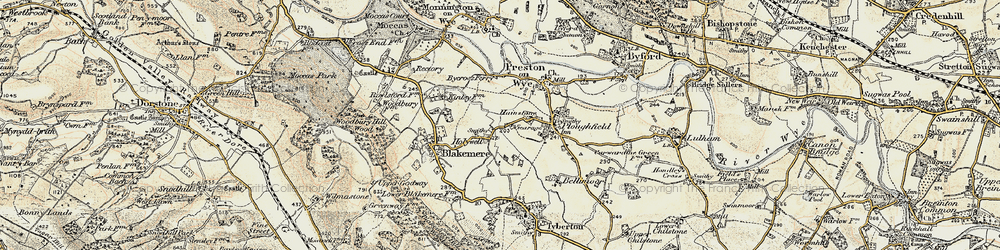 Old map of Holywell in 1900-1901