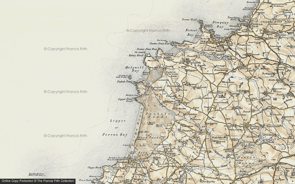Old Map of Historic Map covering Beagle in 1900