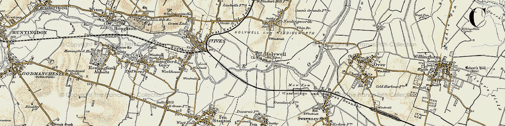Old map of Holywell in 1901