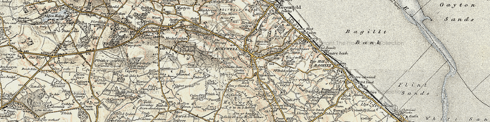 Old map of Holywell in 1902-1903